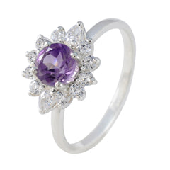 Jiwoo Purple Halo Ring for Women with Sparkling Stones