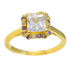 Julieta Purple Halo Ring Gold-Plated Statement Jewelry