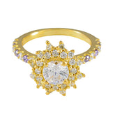 Ida Purple Halo Ring Gold Plated Gemstone Sparkle Amethyst Purple