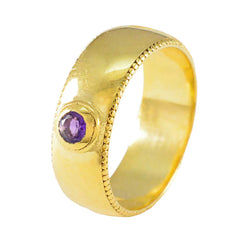 Siti Purple Halo Ring Gold Plated Gemstone Band