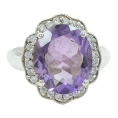 Alice Purple Halo Ring with Sparkling Gemstones