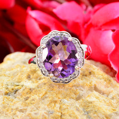 Alice Purple Halo Ring with Sparkling Gemstones