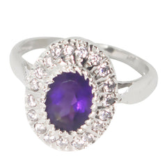 Elena Contemporary Purple Halo Ring