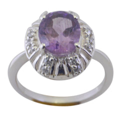 Camila Elegant Purple Halo Ring with Gemstone Accent Amethyst Purple