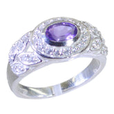 Julia Purple Halo Ring with Sparkling Gemstone Accents Amethyst Purple