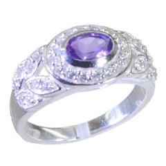 Julia Purple Halo Ring with Sparkling Gemstone Accents Amethyst Purple