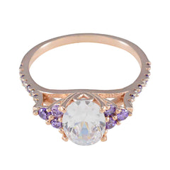 Ellie Purple Halo Ring with Radiant Gemstone Accent Amethyst Purple
