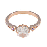 Carolina Purple Halo Ring with Rose Gold Detailing Amethyst Purple