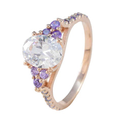 Ellie Purple Halo Ring with Radiant Gemstone Accent