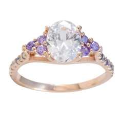Ellie Purple Halo Ring with Radiant Gemstone Accent