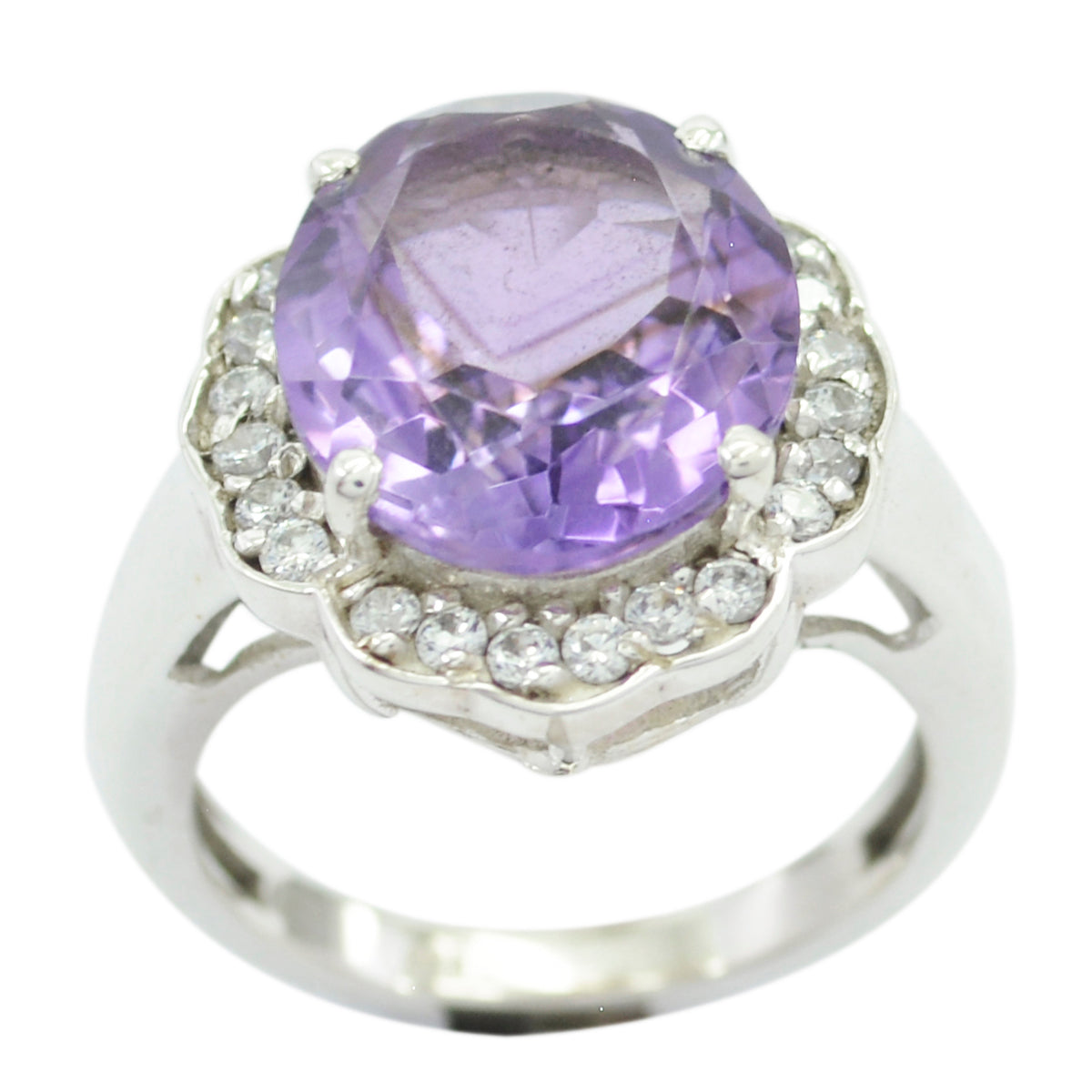 Alice Purple Halo Ring with Sparkling Gemstones Amethyst Purple