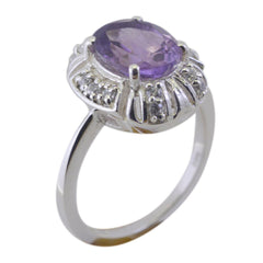 Camila Elegant Purple Halo Ring with Gemstone Accent