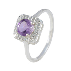 Mila Purple Halo Ring with Sparkling Gemstones