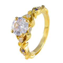 Emi Purple Halo Ring Gold Plated Gemstone Fashion Ring