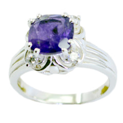 Skylar Elegant Purple Halo Ring with Silver Setting Amethyst Purple