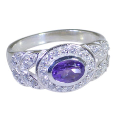 Julia Purple Halo Ring with Sparkling Gemstone Accents