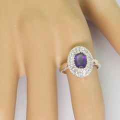 Elena Contemporary Purple Halo Ring