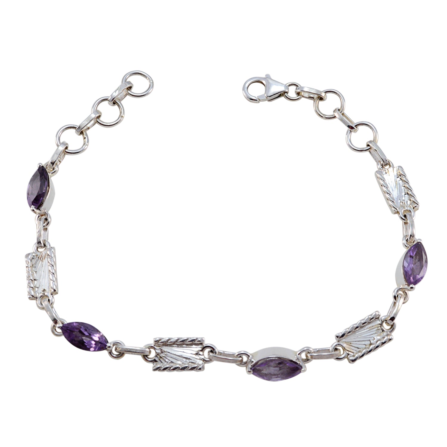 Scarlett Purple Links Bracelet - Stylish Everyday Accessory Amethyst Purple