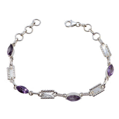 Scarlett Purple Links Bracelet - Stylish Everyday Accessory Amethyst Purple