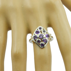 Zazlle Purple Navratna Gemstone Ring in Silver