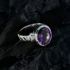 Riya Purple Solitaire Gemstone Ring in Sterling Silver