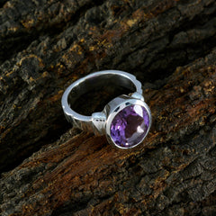 Riya Purple Solitaire Gemstone Ring in Sterling Silver