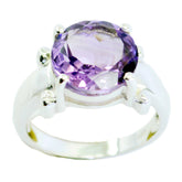 Ananya Purple Solitaire Gemstone Ring in Silver Amethyst Purple