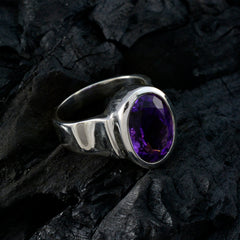 Alice Purple Solitaire Gemstone Ring in Silver