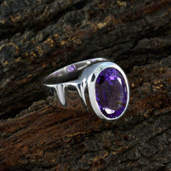 Alice Purple Solitaire Gemstone Ring in Silver