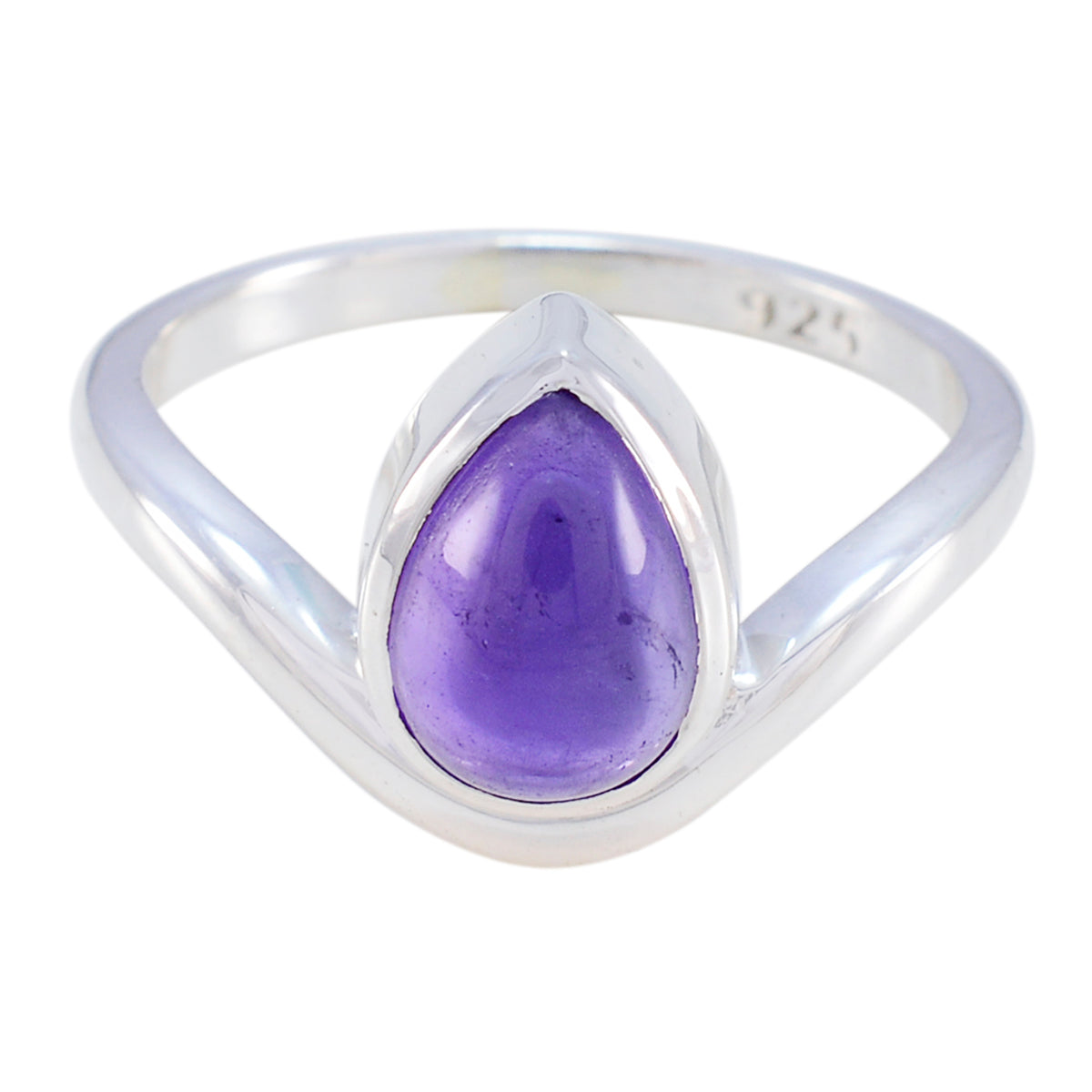 Amanda Purple Solitaire Gemstone Ring in Sterling Silver Amethyst Purple