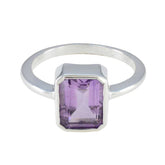 Saanvi Purple Solitaire Gemstone Ring in Silver Amethyst Purple