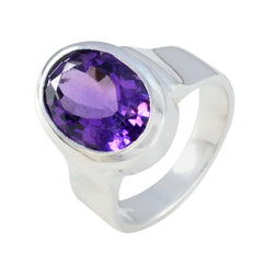 Alice Purple Solitaire Gemstone Ring in Silver