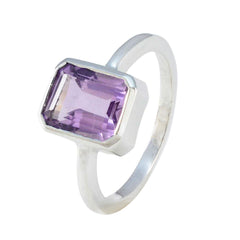 Saanvi Purple Solitaire Gemstone Ring in Silver