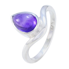 Amanda Purple Solitaire Gemstone Ring in Sterling Silver