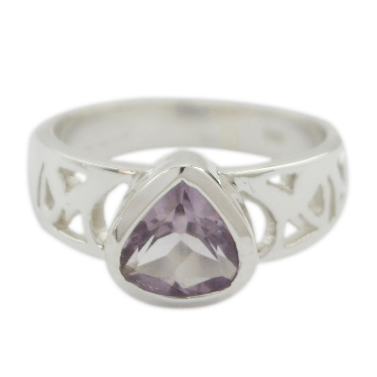 Rebeca Purple Solitaire Gemstone Ring in Sterling Silver Amethyst Purple