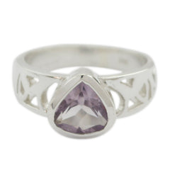 Rebeca Purple Solitaire Gemstone Ring in Sterling Silver Amethyst Purple