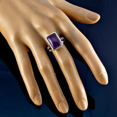 Milagros Purple Solitaire Gemstone Ring in Sterling Silver