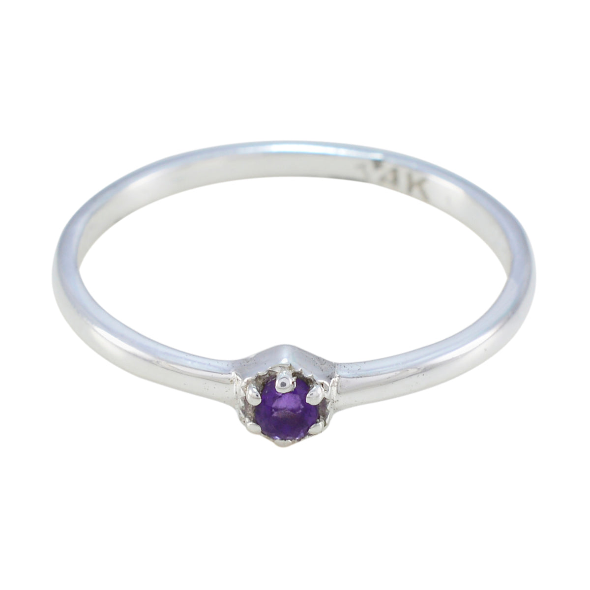 Lakshmi Glamorous Purple Solitaire Ring Amethyst Purple