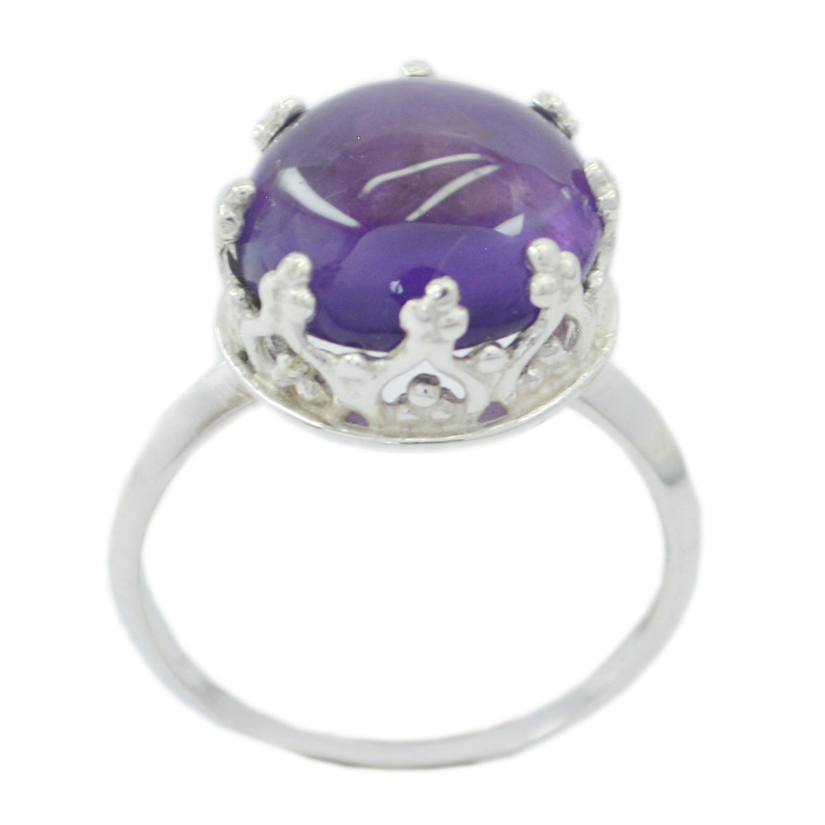 Laura Art Deco Purple Solitaire Ring Amethyst Purple
