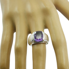 Angeles Purple Solitaire Ring with Sterling Silver