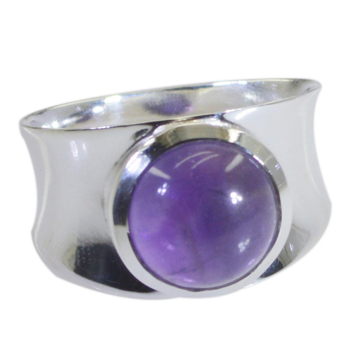 Riya Abstract Purple Solitaire Ring Amethyst Purple