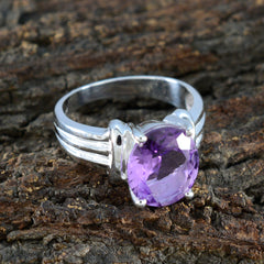 Sofia Elegant Purple Solitaire Ring with Gemstone