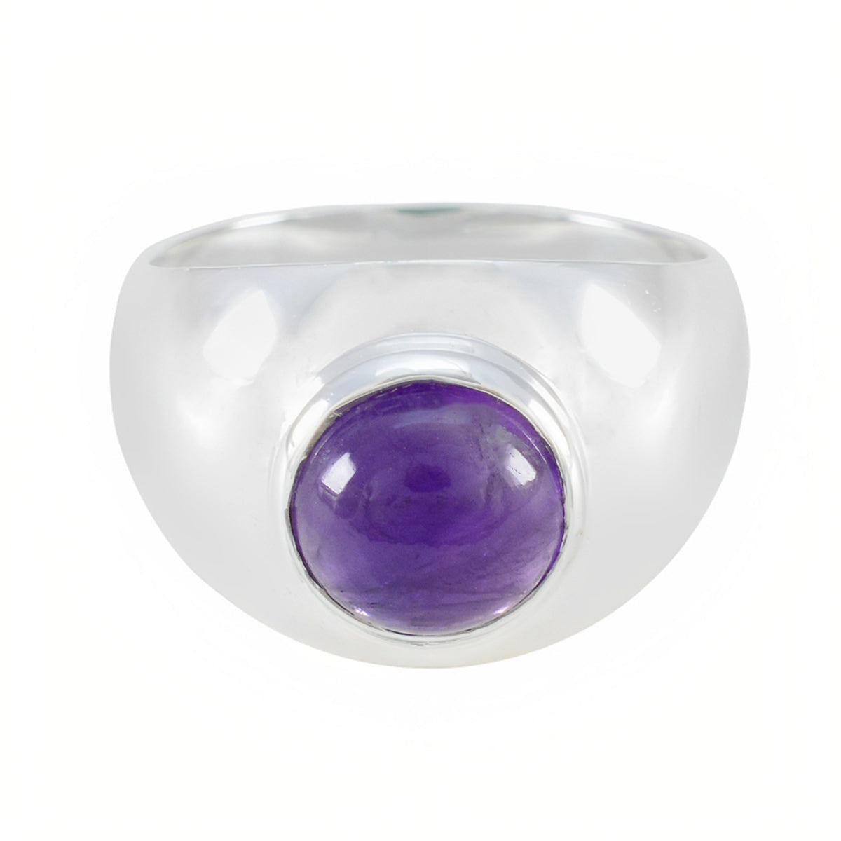 Aisha Contemporary Purple Solitaire Ring Amethyst Purple