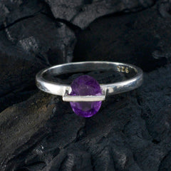Emi Purple Solitaire Ring Sterling Silver Gemstone