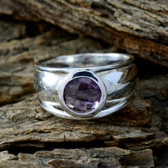 Angel Contemporary Purple Solitaire Ring