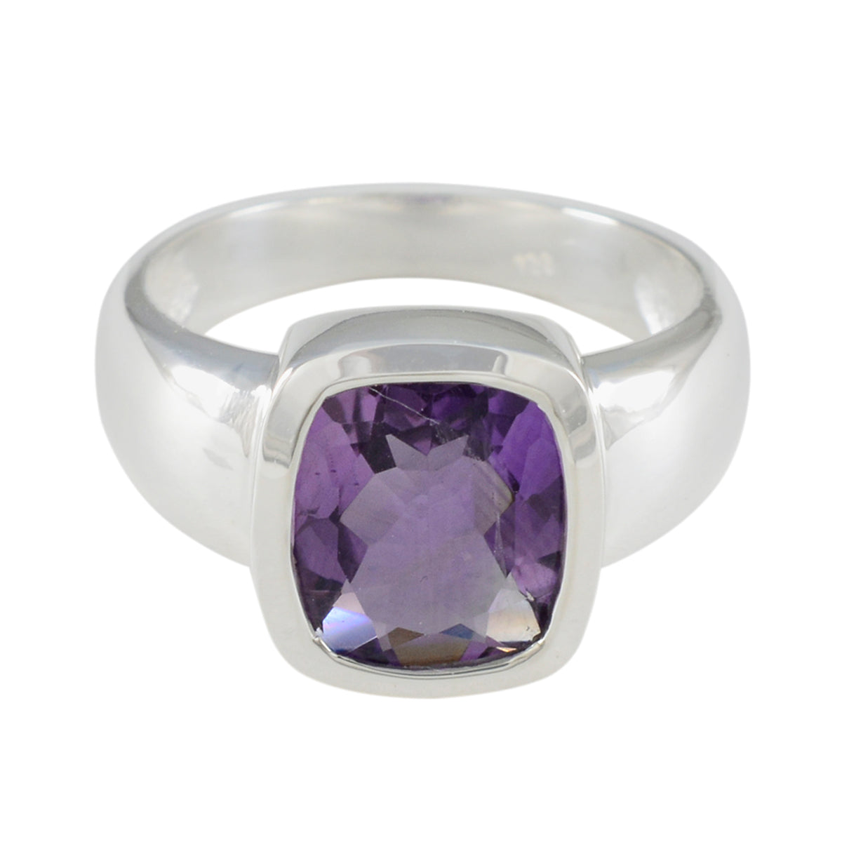 Micaela Contemporary Purple Solitaire Ring Amethyst Purple