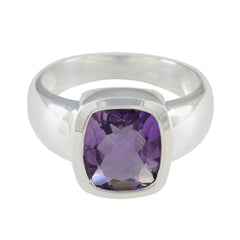 Micaela Contemporary Purple Solitaire Ring Amethyst Purple