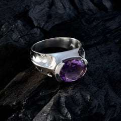 Angel Purple Solitaire Ring with Amethyst Gemstone