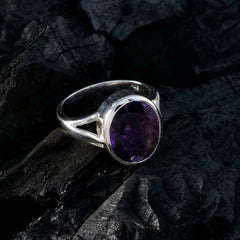 Olivia Purple Solitaire Ring with Oval Gemstone
