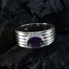 Priya Purple Solitaire Ring in Sterling Silver